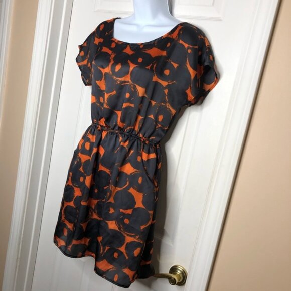 Francesca’s boutique Alya tunic top orange navy - Picture 3 of 9